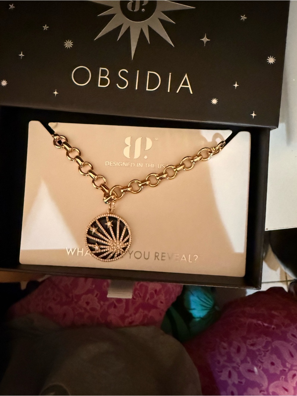 Rose Gold-Tone Disc Charm Necklace